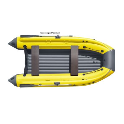 Лодка надувная Reef ТРИТОН 390 FI с интегрированным фальшбортом темно-серо-желтый